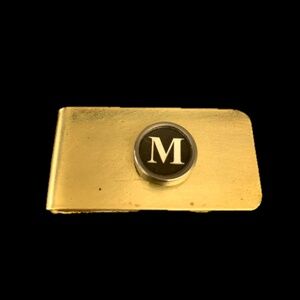 M vintage typewriter key money clip